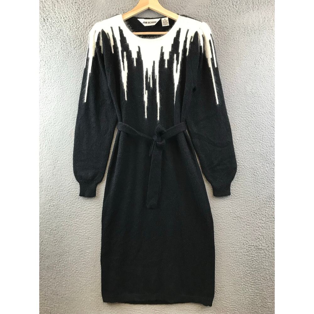 VINTAGE 60S 70S JOHN RICHARD NORDIC ANGORA SWEATER DRESS SZ M